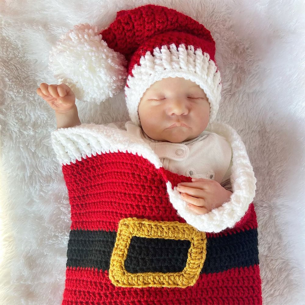 🔔[Christmas Offer]Unique Reborn Doll Ace 20" Handmade Soft Weighted Silicone Newborn Doll Set with Clothes and Bottle