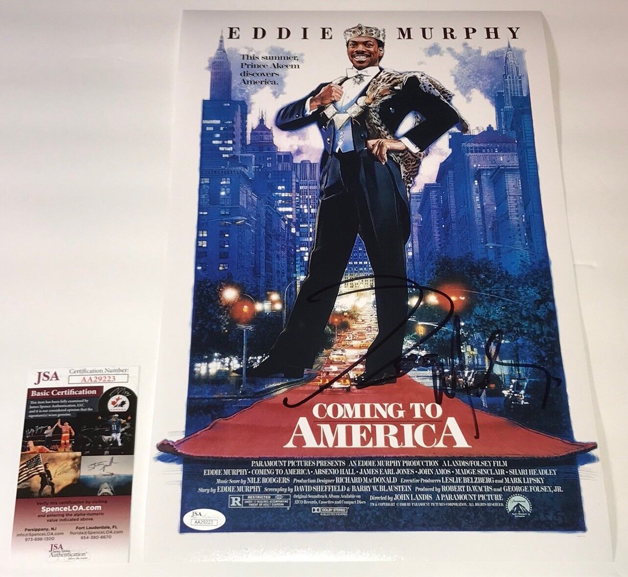 EDDIE MURPHY Signed COMING TO AMERICA 11x17 Photo Poster painting Autograph JSA COA