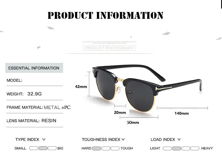 Unisex Classic Semi-Rimless Sunglasses Eyeglasses