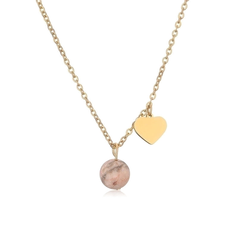 Casual Minimalist Heart Shape 304 Stainless Steel Gold Plated Plating Inlay Pendant Necklace