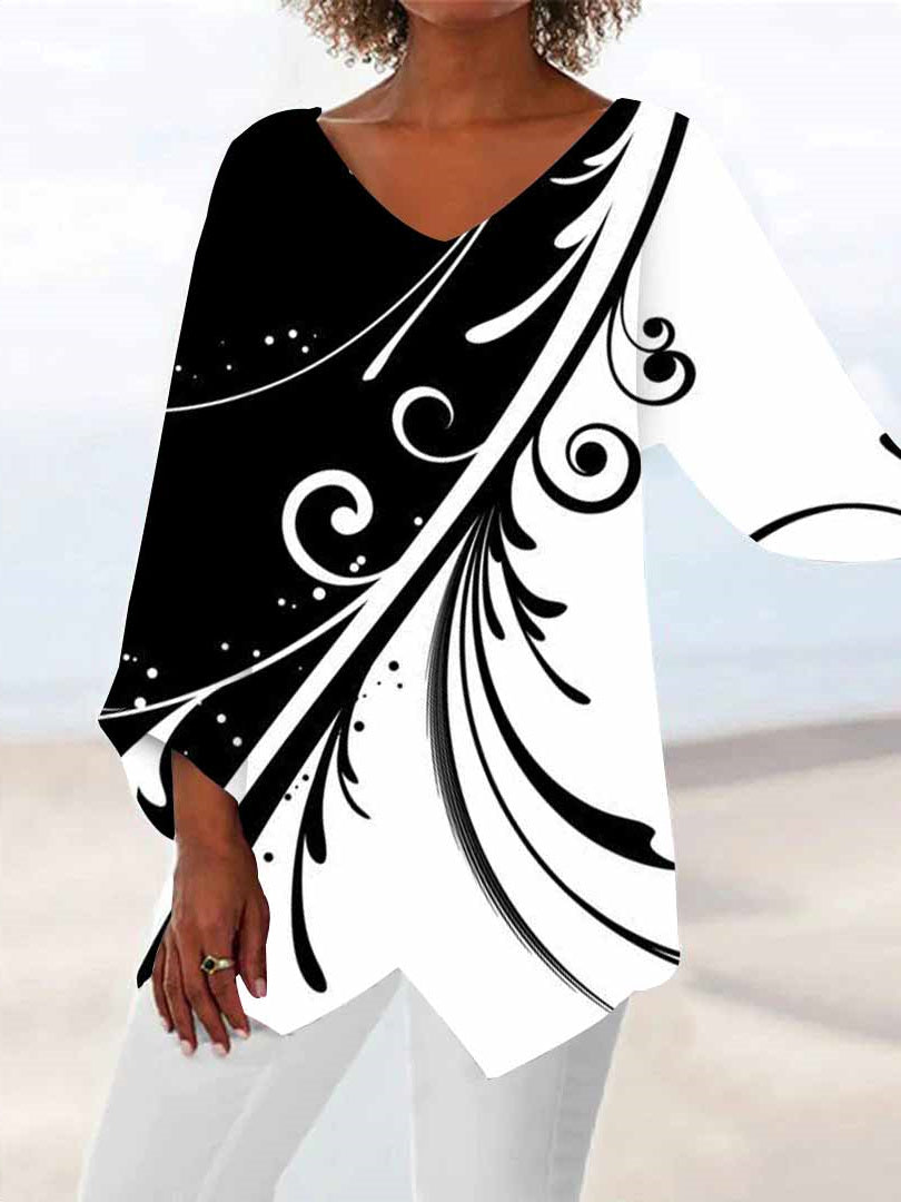 Women Half Sleeve V-neck Solid Color Dress