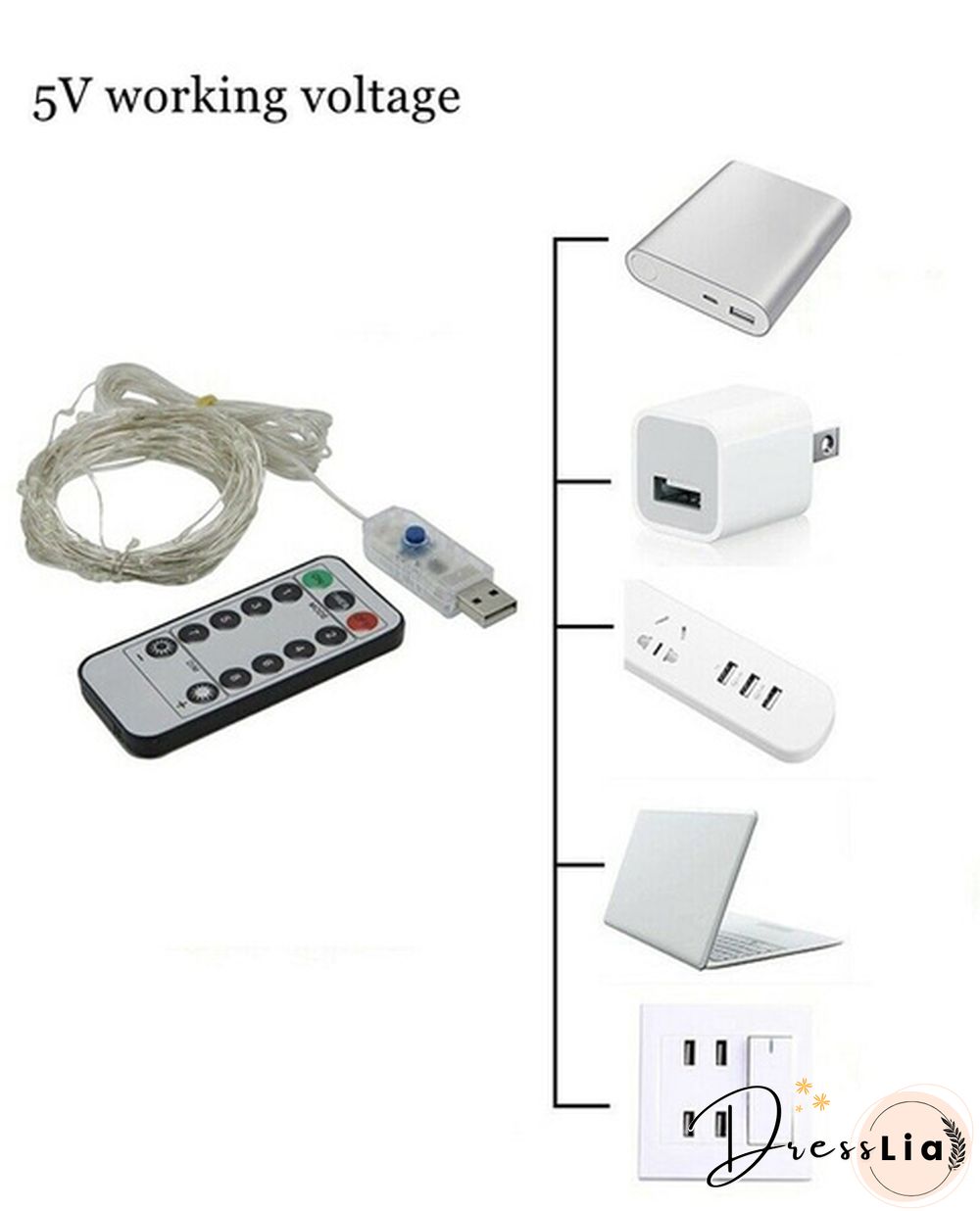 Usb Plug In 50/100/200 Led Micro Copper Wire String Lights Party Fairy Lamp Xmas