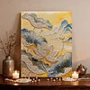 (40x50cm)DIY Pearl Painting Lotus Flower Framed Handmade Pearl Material Art Kit Living Room Decor