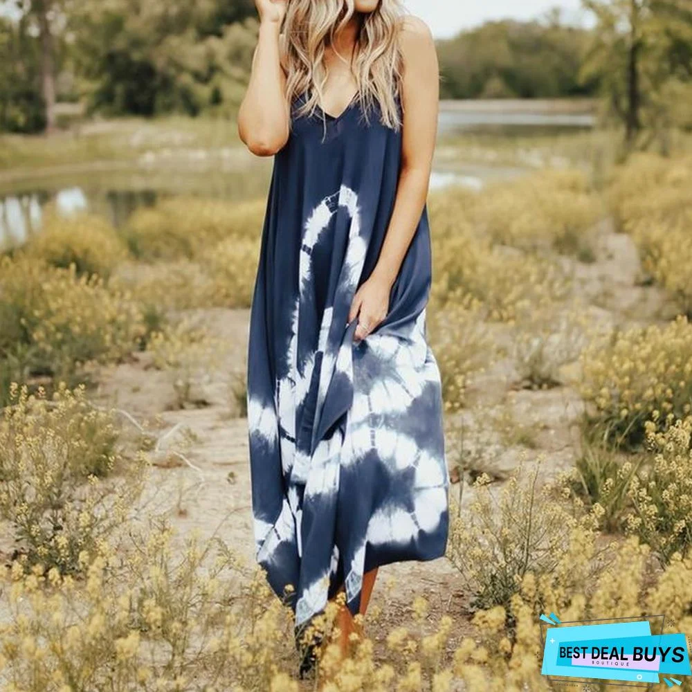 Glamorous Tie Dye Sling Fairy Maxi Dress