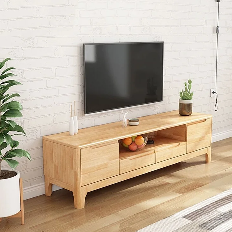 Modern Wood TV Stand with Drawers
