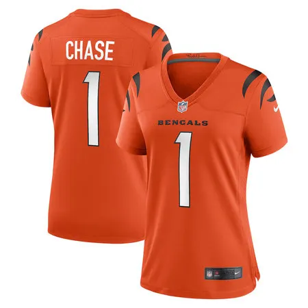 Women's Cincinnati Bengals #1 Ja'Marr Chase Nike Orange Alternate Game Jersey