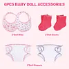 12"-16" Pink and White Diapers 6 Pcs Reborn Baby Doll Accessory Set - RBBI-Myrebornbabydoll&reg; Myrebornbabydoll&reg;