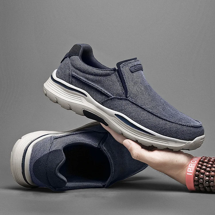 Men's Canvas Breathable Slip On Loafer Shoes Comfortable Walking Sneakers  Stunahome.com