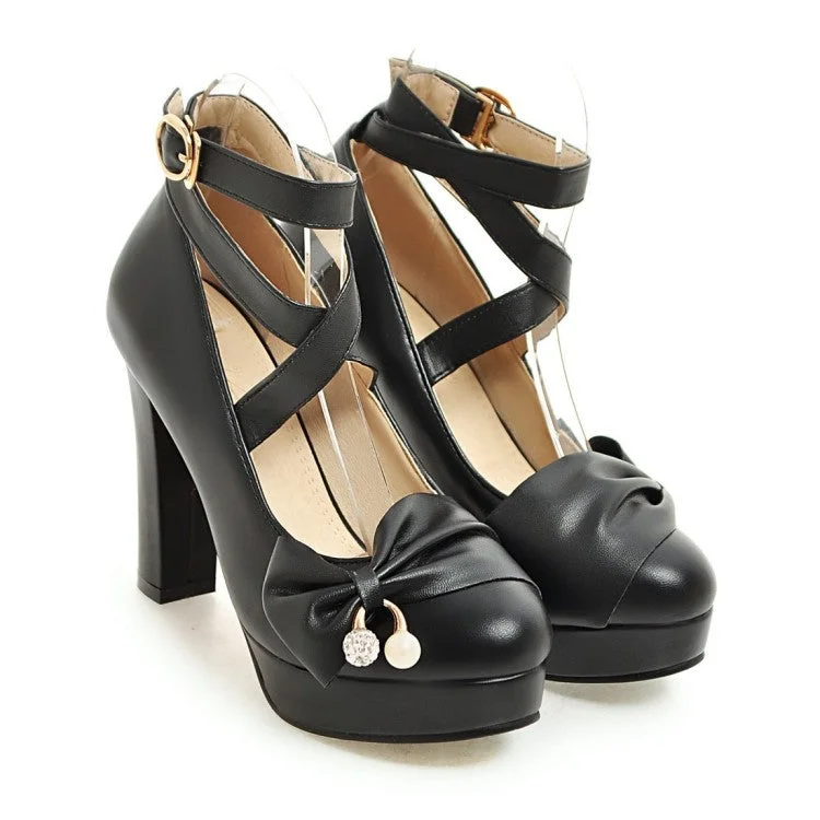 Cute Bow Black/Pink Shoes SP17341