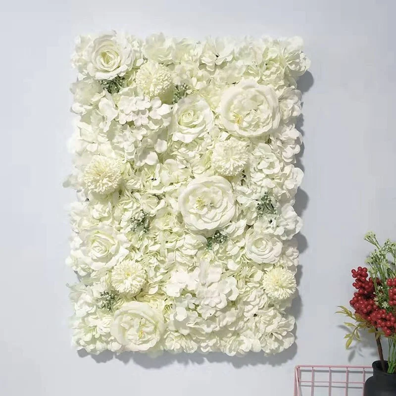 Christmas Gift 40X60CM Creative Artificial Flower Rose Flower Wall Artificial Plants Wedding Background Wall Christmas Silk Modern Decoration