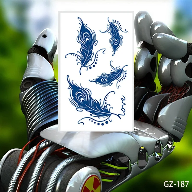 Temporary Tattoos Stickers Geometry Flower Snake Scorpion Juice Ink Lasting Waterproof Arm Chest Waist Hip Realistic Fake Tatoo