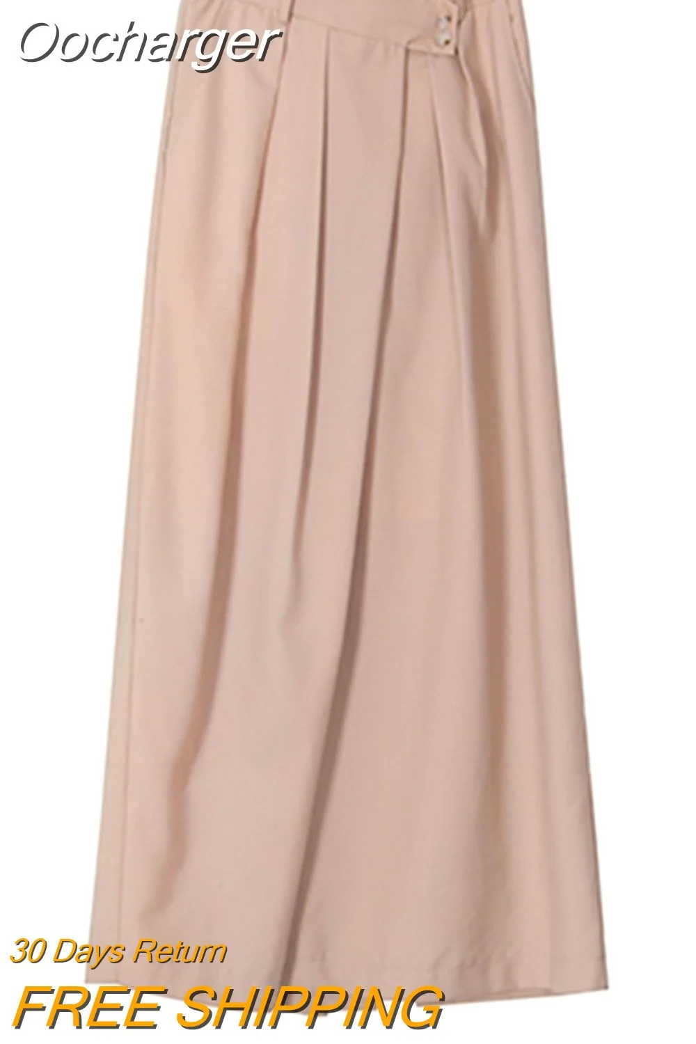 Oocharger Apricot Pleated Loose Irregular Skirt For Women High Waist Minimalist Casual Skirts Female 2023 Summer Fashion