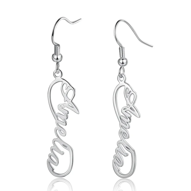 Boucle d'Oreille infini Prénom Personnalisés pour Femme Cadeau Maman Fille Anniversaire Jessemade FR