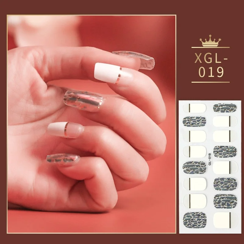 1PCS Glitter Series Powder Sequins Fashion Nail Art Stickers Collection Manicure DIY Nail Polish Strips Wraps for Mother Gifts