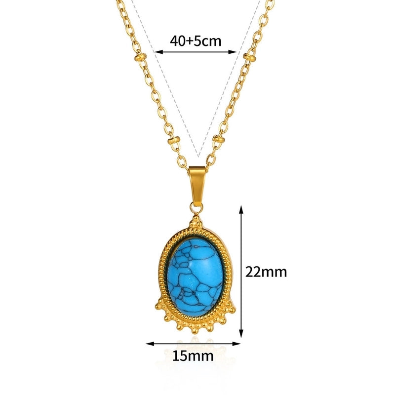 Bohemian Round 304 Stainless Steel Plating Pendant Necklace