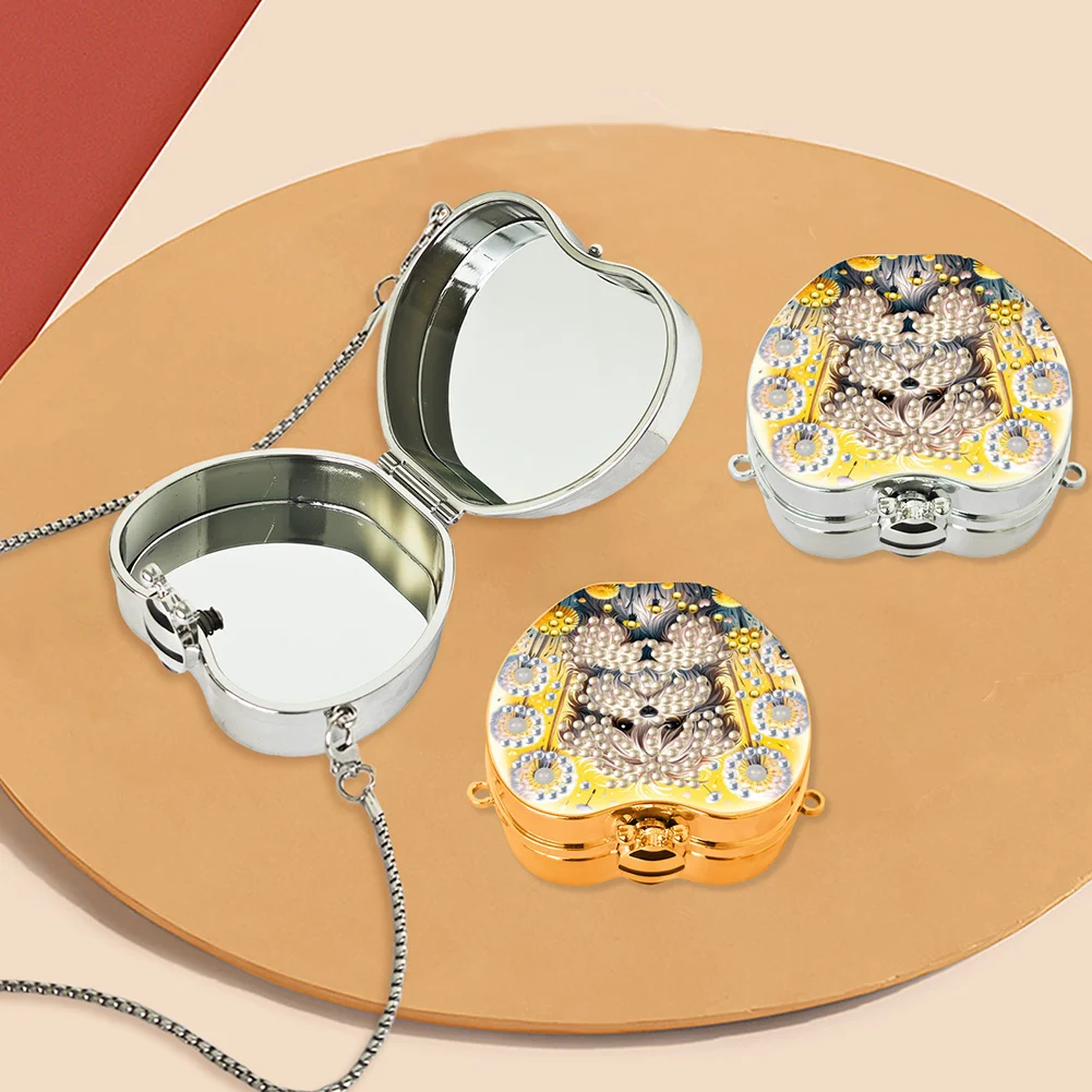 2Pcs Dandelion Dog Diamond Painting Mirror Bag 5D Diy Coin Purse for Women