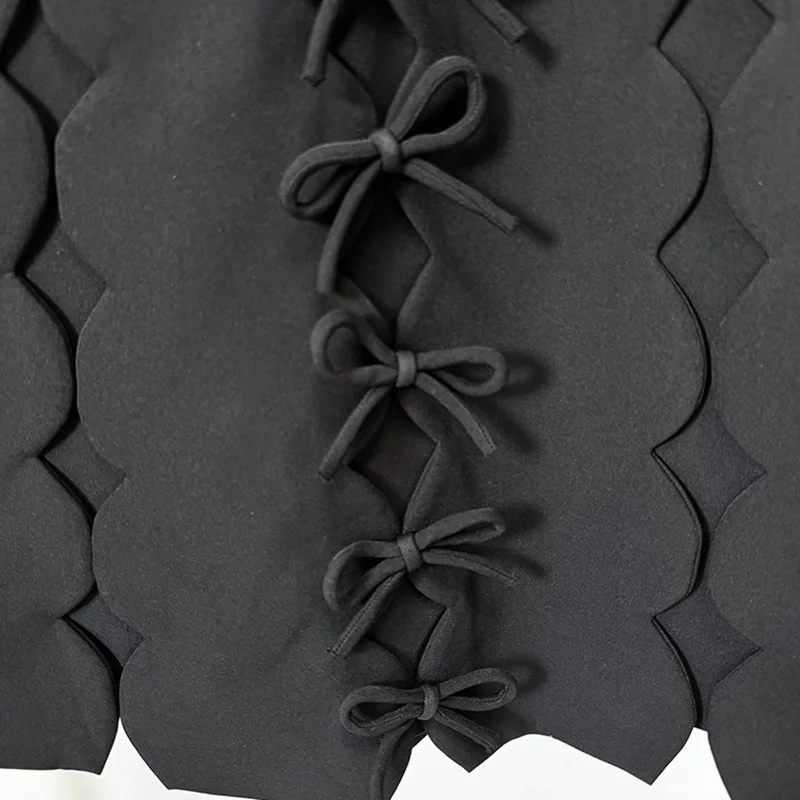 Nigikala Nigikala Star Fashion New Wavy V-Neck Bow Long-Sleeved Dress