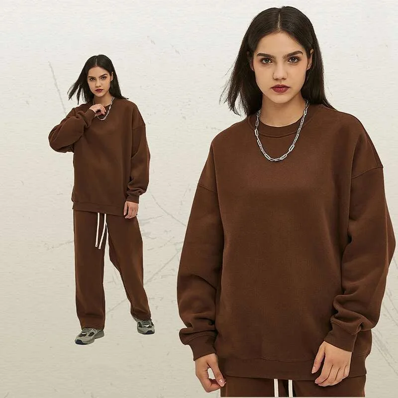Aonga Two-piece Set Male Sweatshirt Sweatpants Spring Fashion Tide Pullover Round Collar Long Sleeve Top Straight Pants 9W128 aonga