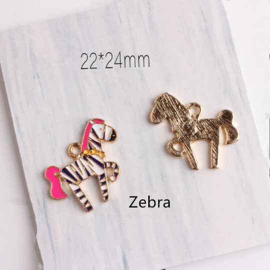 10Pcs Gold Animal Charm,Deer Charms Pendants,Zebra Horse Charm,Seal Charm,Enamel Pendant for DIY Handmade Earring Necklace Jewelry Making