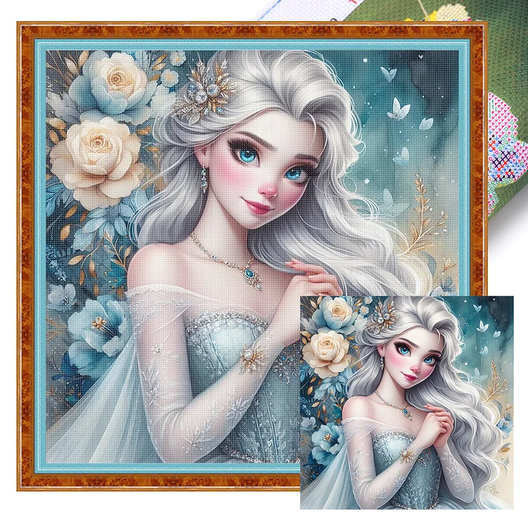 【Yishu Brand】Princess Elsa (50*50cm) 11CT Stamped Cross Stitch gbfke