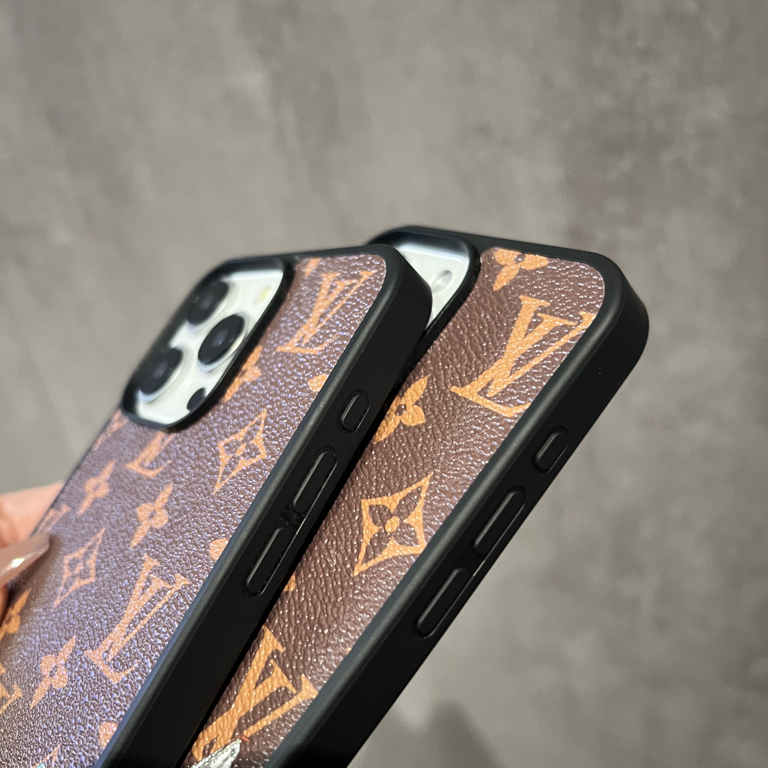 LV Vivian canvas leather Apple iPhone case