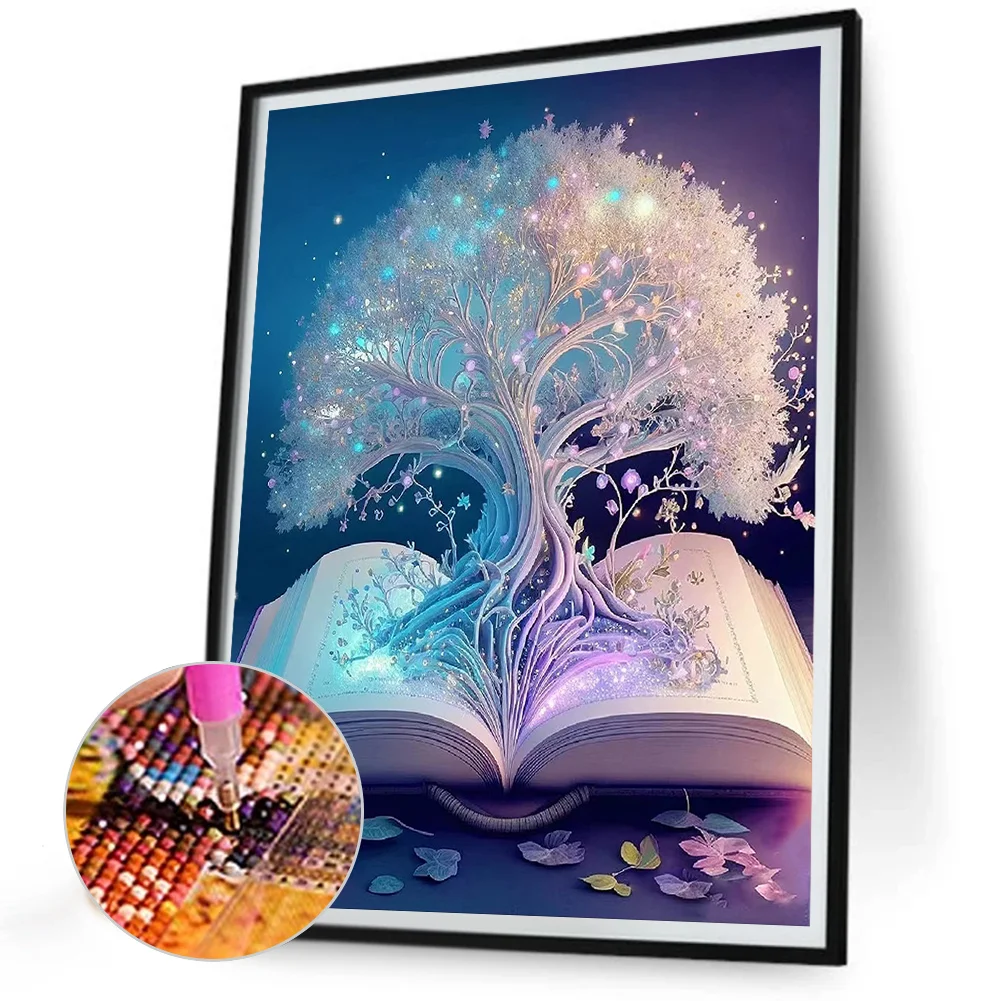Diamond Painting - Full Round Drill - Book Tree(Canvas|30*40cm)