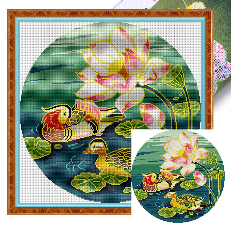 Joy Sunday Mandarin Duck - 14CT Printed Cross Stitch - 40*40cm(Canvas)