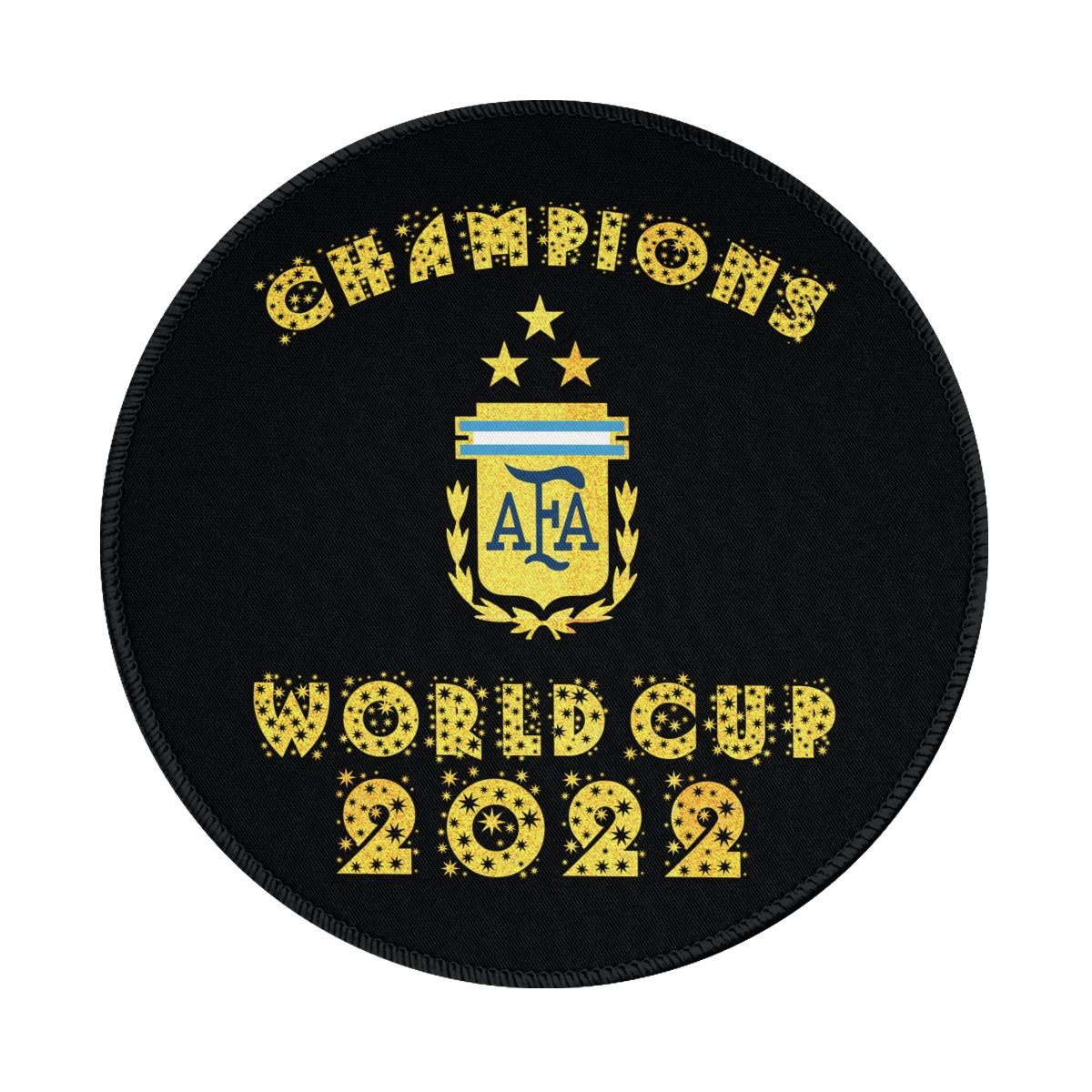 Argentina 2022 World Cup Champions Waterproof Round Mouse Pad for Wireless Mouse