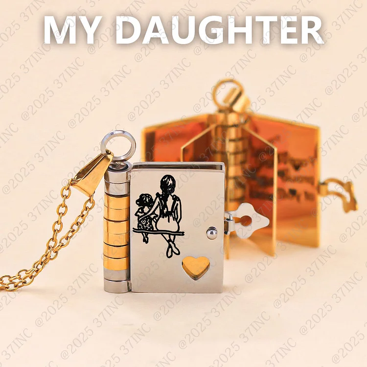 For Daughter - Never Forget That I Love You Book Necklace