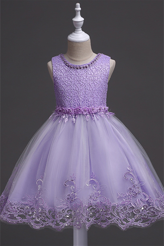 Lovely Lace Sleeveless Flower Girl Dress Scoop Princess Online - lulusllly