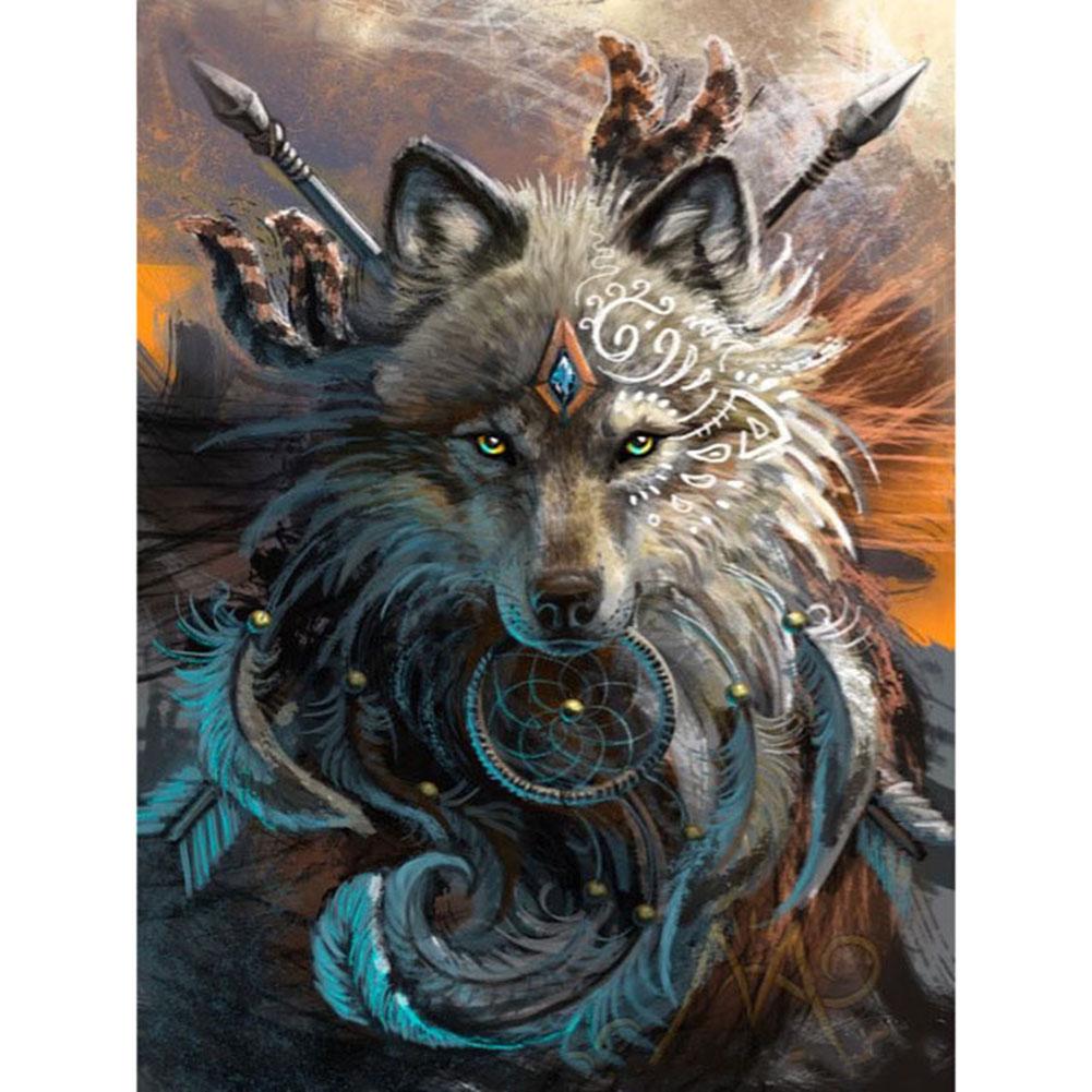 

40*30CM - Wolf - Round Drill Diamond Painting, 501 Original