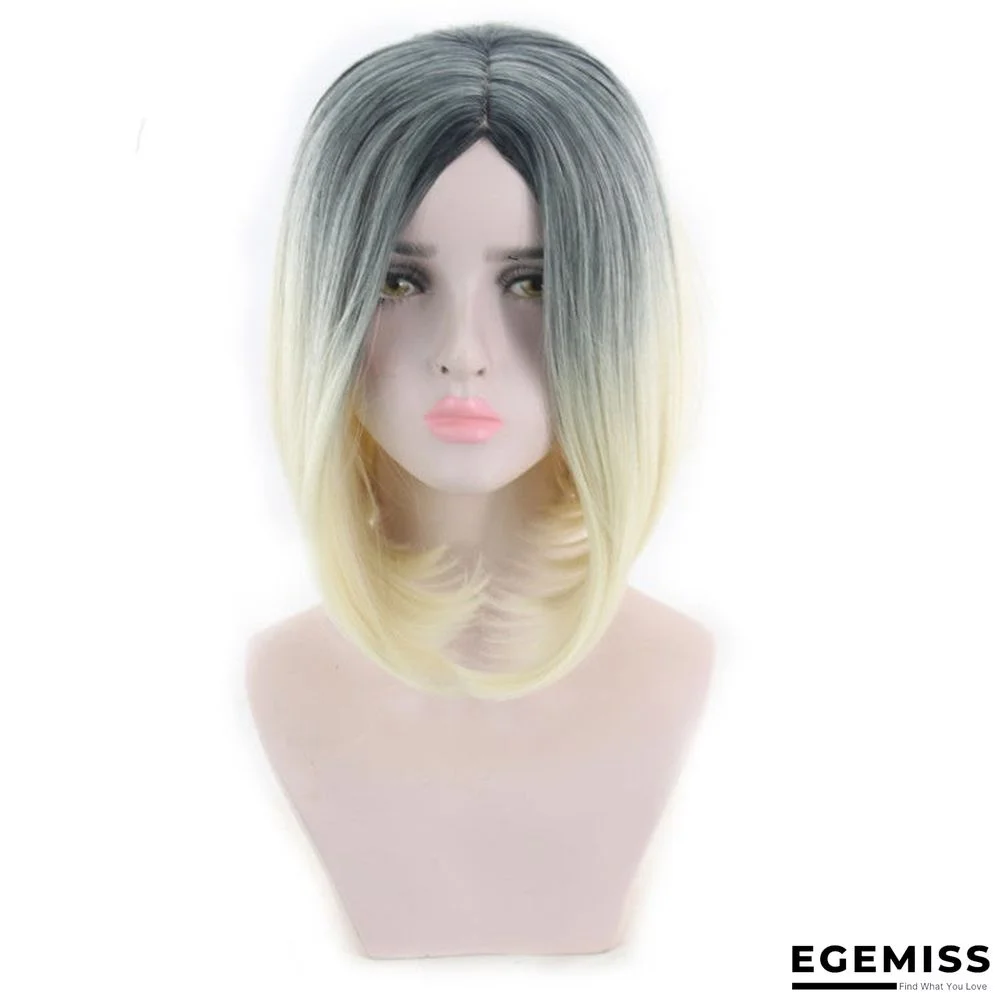 Bobo Wig Women's Short Hair Straight Hair Gradient Platinum | EGEMISS