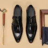 Mens Classic Monk Strap Dress Shoes