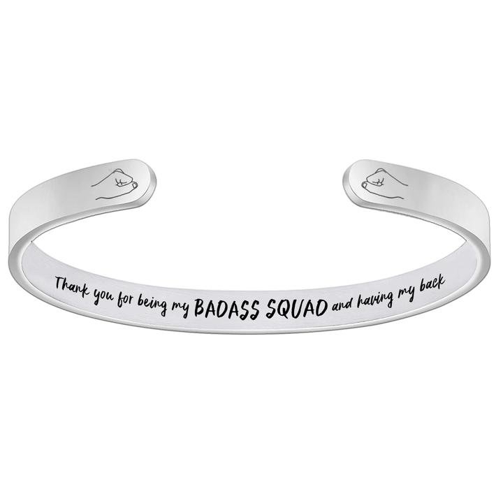 Thank You For Being My Badass Squad And Having My Back Fist Bracelet
