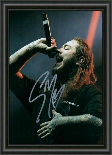 POST MALONE - RAP - A4 SIGNED Photo Poster painting POSTER 2 -  POSTAGE