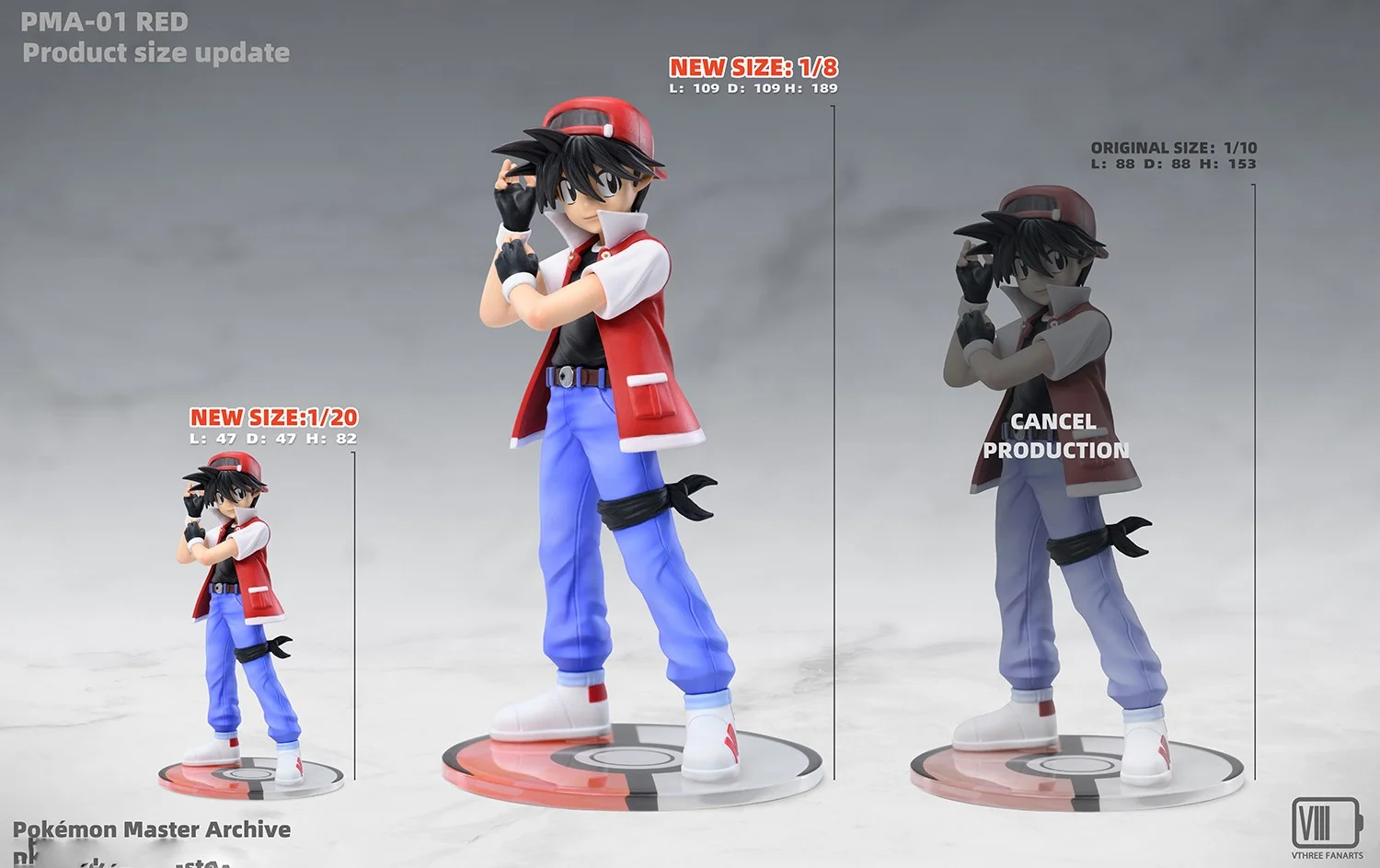 1/20 & 1/8 Scale World Zukan Red - Pokemon Statue - V3 FANARTS Studios