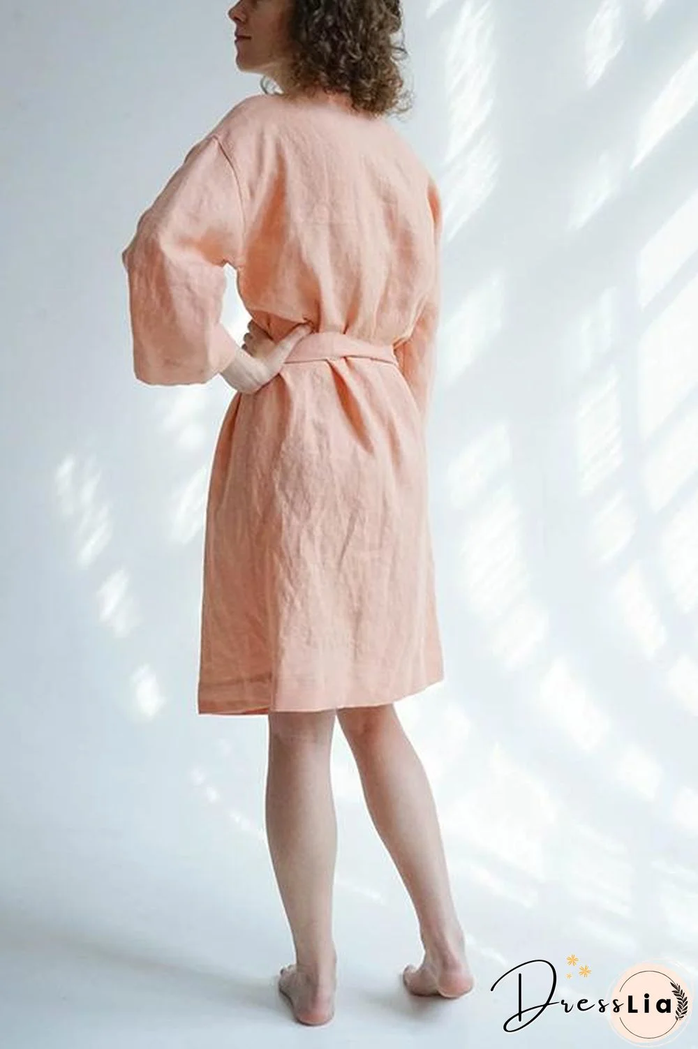 Roomy Linen Kimono With Belt