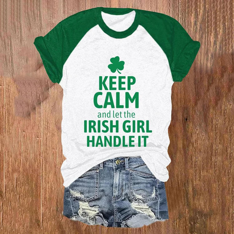 Wearshes St. Patrick's Day Irish Girl Print Casual T-Shirt