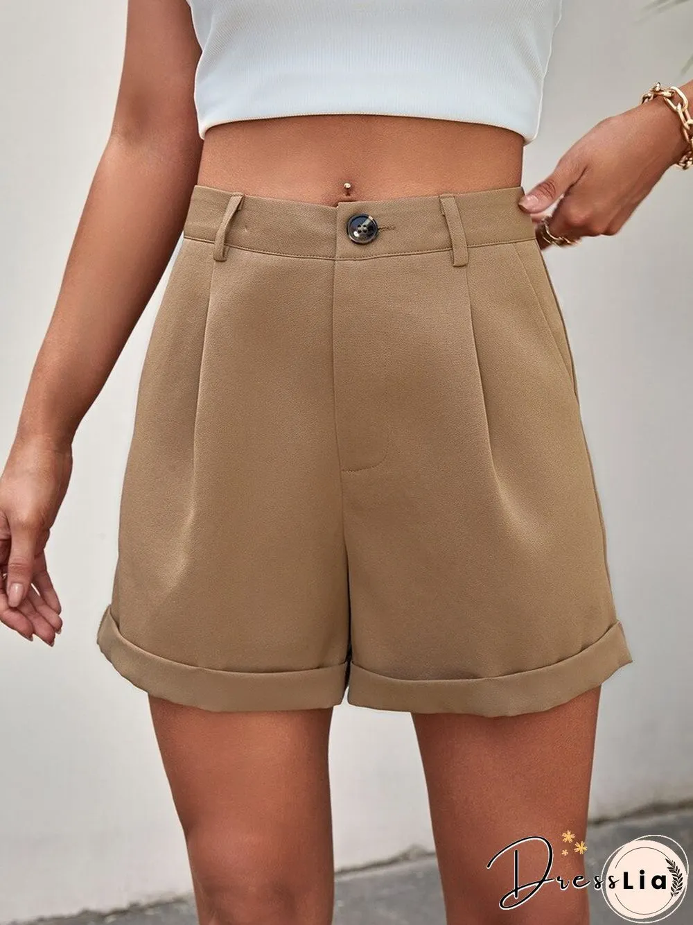 Casual Shorts For Women Summer Pants Short New Fashion Solid Color High Waist Button
