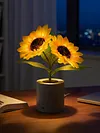 Shimmering Sunflower Lamp Rechargeable Sunflowers Flower Lamp Sunflower Night Light for Mom Wife Friends Girlfriend Teacher Grandma