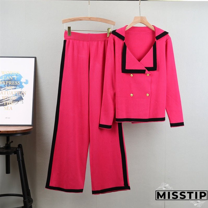 Women's Autumn Classic Style Temperament Long Sleeve Knitted Suits