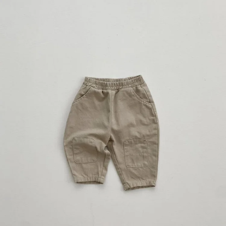 Baby Retro Solid Color Simple Pants