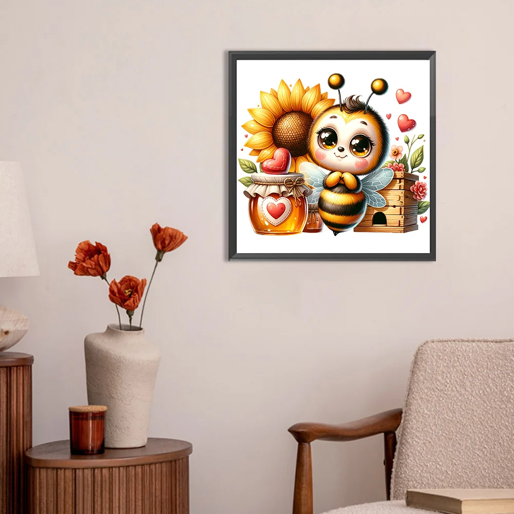 Full Round Diamond Painting 30*30cm - Cute Bee