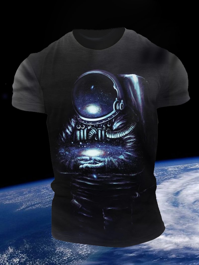 Space Reflection Astronaut Printed Men's T-Shirt in  mildstyles
