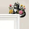 (US Local)Black Cat 2D Flat Diamond Painting Door Corner Sign DIY Door Frame Decoration