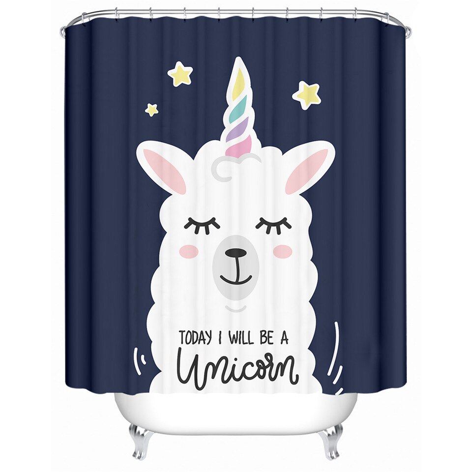 

Cute Llama - Print Shower Curtain, 180*200cm, 501 Original