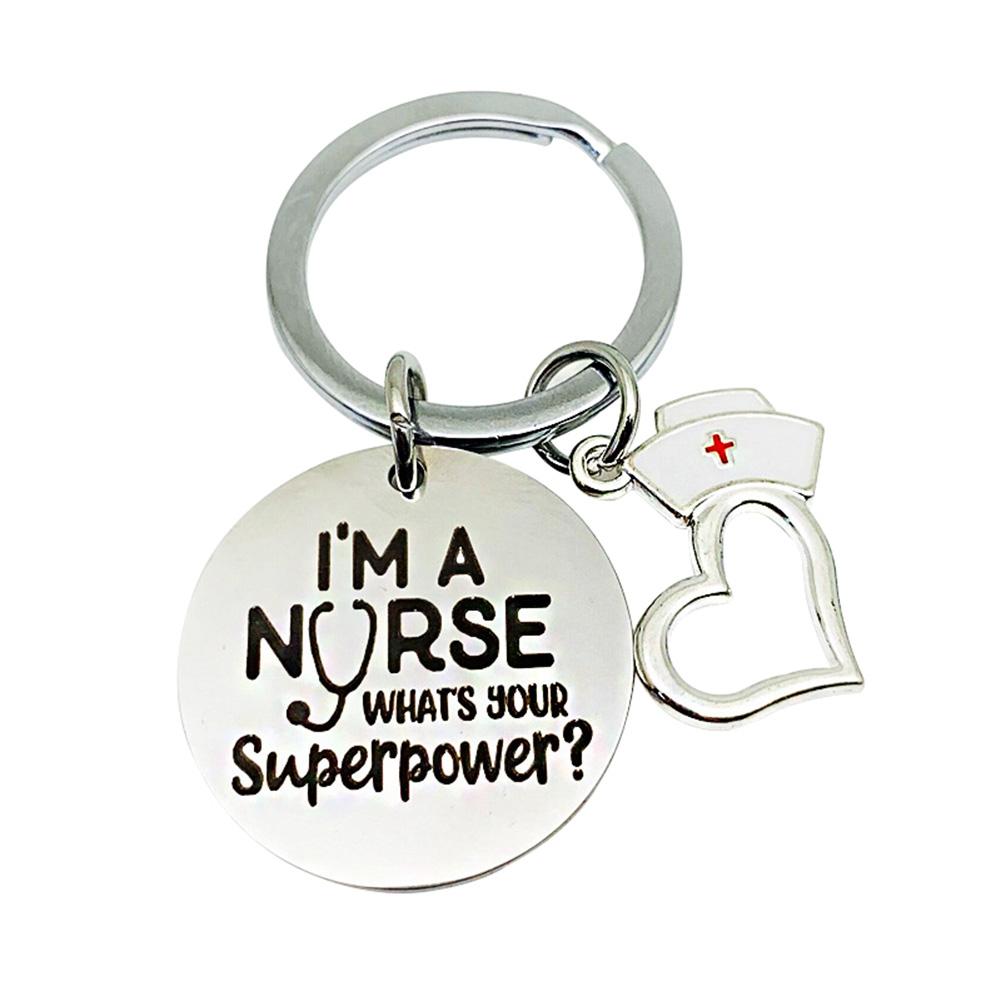

Stainless Steel Keychain Heart Round Pendant Key Ring Backpack Decor, 25mm, 501 Original