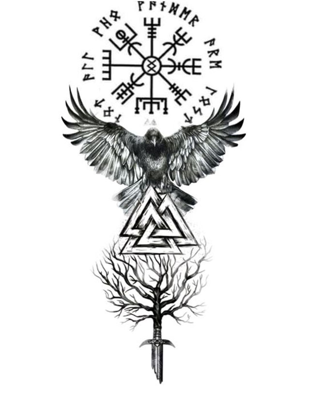 Oversize Vikings Print Hoodie