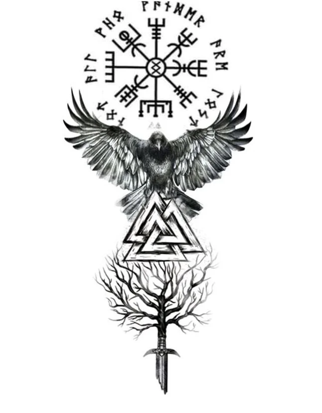 Oversize Vikings Print Hoodie