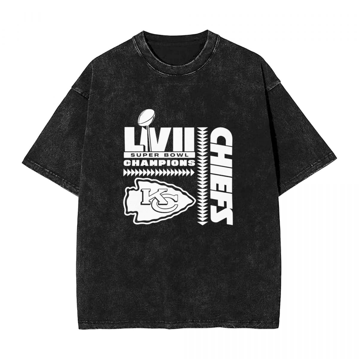 Kansas City Chiefs Champs Super Bowl LVII Printed Vintage Men's Oversized T-Shirt